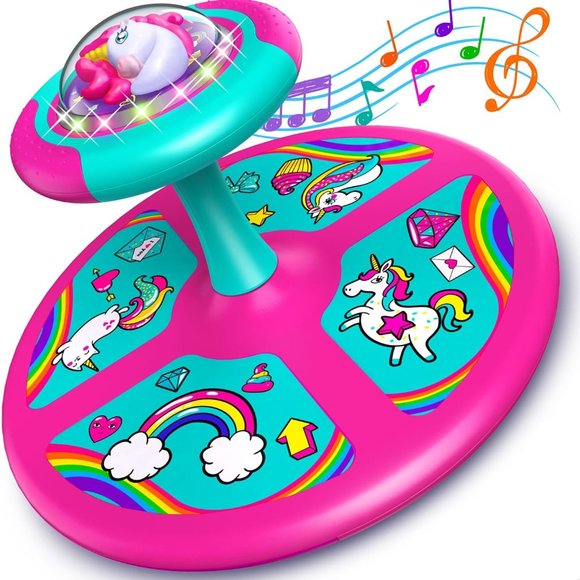 Light-Up Unicorn Twister | 360° Sit Twist and Spin, LED Lights & Music Toddler T - Picture 1 of 6